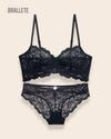 Conjunto Lencería Sin Relleno Rosalina - Brallete Negro Conjunto de Lencería