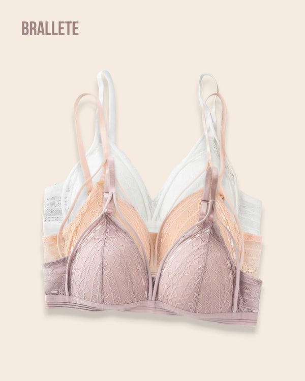 Brasier Push-Up Con Relleno Florencia Compra 2 y Lleva 3 Blanco + Nude + Rosa Brasier Push-Up