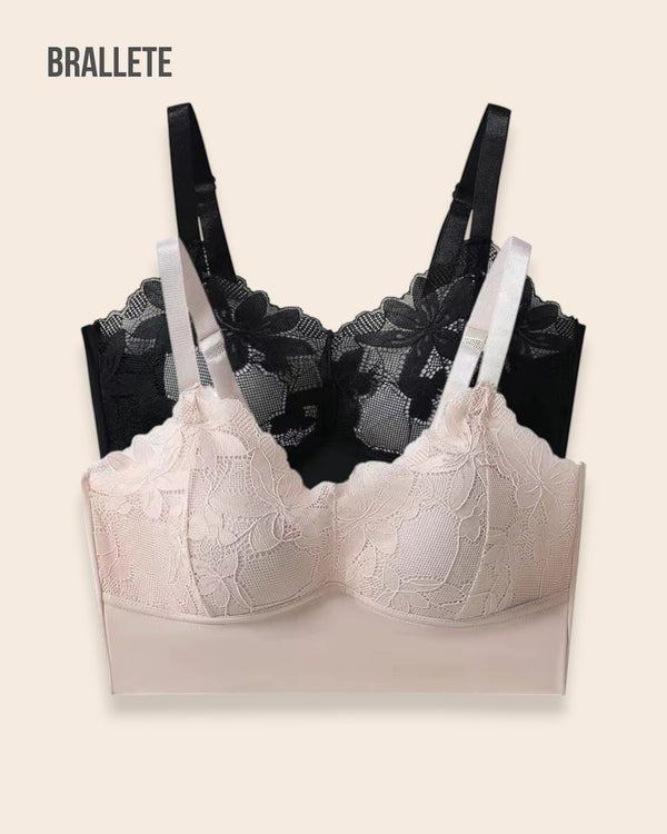 Brasier Longline Sin Varillas Buganvilla - Compra 1 y Lleva 2 Negro + Nude Brasier Longline