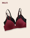 Brasier Sin Costuras Sin Relleno Passiflora - Compra 1 y Lleva 2 Negro + Vino Brasier Sin Costuras