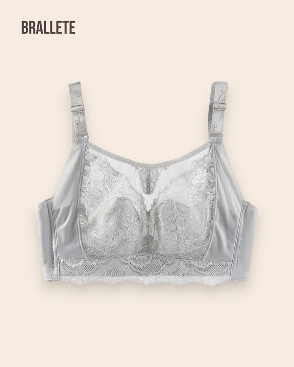 Brasier Bralette de Encaje Sin Relleno - Brallete Gris Brasier Bralette