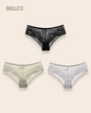 Panty Con Encaje Cintura Alta Corsica - Compra 2 y Lleva 3 Negro + Verde + Blanco Panties