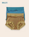 Panties Cintura Alta Marigold - Compra 3 y Lleva 6 Azul + Marrón Panties