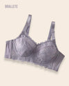 Brasier Bralette de Encaje con Varillas Flexibles y Soporte Alto - Brallete Morado Brasier Bralette