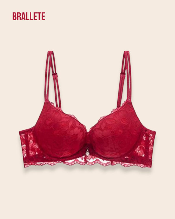 Brasier Push-Up Con Relleno Anémona - Brallete Rojo Brasier Push-Up