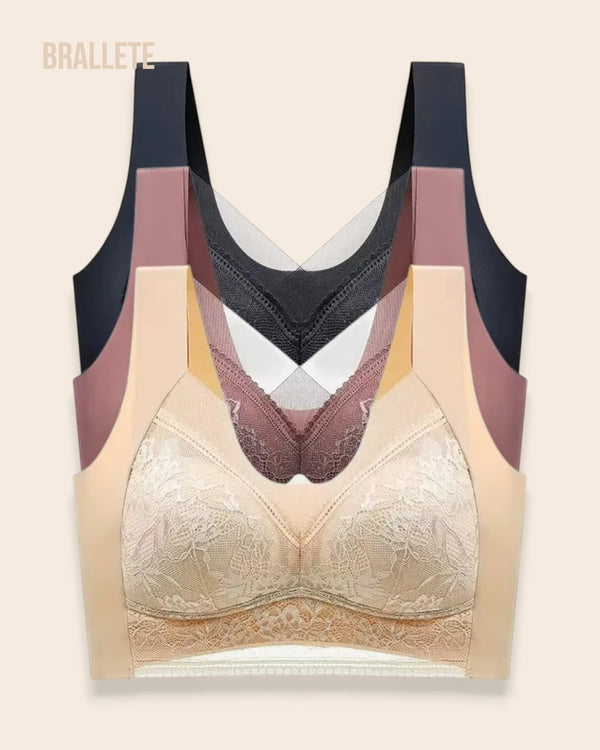 Brasier Top Sin Varillas Lavanda – Compre 2 y Lleve 3 Negro + Marrón + Nude Brasier Top