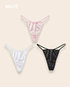 Panty Sin Costuras Cintura Baja Tulip - Compra 1 y Lleva 3 Rosa + Blanco + Negro Panties