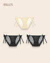 Panty Con Encaje Cintura Regular Seychelles - Kit 3 Piezas 2x Negro + Nude Panties