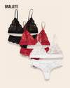 Conjunto De Lencería Sin Varillas Sin Relleno Orquídea – Compre 2 y Lleva 3 Negro + Rojo + Blanco Talla Única Conjunto de Lencería