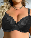 Brasier Bralette Push-Up Con Encaje Floral y Varillas - Brallete Negro Brasier Push-Up