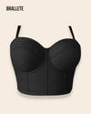 Brasier Longline Push-Up Modelador Con Tirantes Removibles Deyanira - Brallete Negro Brasier Longline Modelador