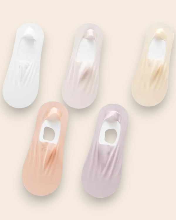 Calcetines Invisibles con Silicona Brallete - Kit de 5 Pares 5 Colores Surtidas del 3 al 8 Calcetines