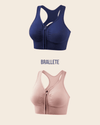 Brasier Deportivo con Cierre Frontal y Relleno Removible - Kit 2 Brasieres Azul + Nude Talla de Copa única Brasier Deportivo