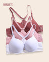 Brasier Push-Up Con Cierre Frontal Florisel - Compra 2 y Lleva 3 Vino + Rosa + Blanco Brasier Push-Up