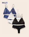 Conjunto De Lencería Sin Varillas Sin Relleno Orquídea – Compre 2 y Lleva 3 Talla Única Conjunto de Lencería