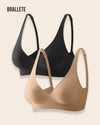 Brasier Sin Costuras Con Relleno Cianita - Compra 1 y Lleva 2 Negro + Nude Brasier Sin Costuras