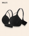 Brasier Bralette Push-Up con Varillas y Tirantes Ajustables - Brallete Negro Brasier Bralette