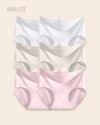 Panties Sin Costuras Cintura Alta Cianita - Kit 6 Piezas Blanco + Nude + Rosa Panties