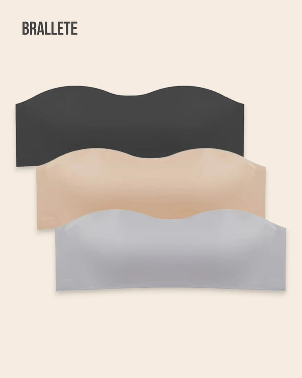 Brasier Sin Costuras con Tirantes Removibles - Compre 2 y Lleve 3 negro + nude + gris Brasier Sin Costuras