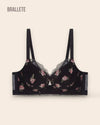 Brasier Bralette Push-Up con Varillas y Relleno Fino - Brallete Negro Brasier Bralette