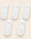 Calcetines Invisibles con Silicona Brallete - Kit de 5 Pares 5 Blancas del 3 al 8 Calcetines