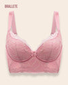 Brasier Longline Modelador Con Encaje y Sin Relleno Celósia - Brallete Rosa Brasier Longline Modelador