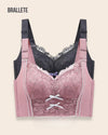 Brasier Longline Sin Varillas Tulipán - Brallete Negro + Rosa Brasier Longline