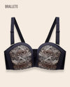 Brasier Balconette con Tirantes Removibles y Con Relleno - Brallete Negro Brasier Balconette