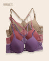 Brasier Push-Up Con Cierre Frontal Florisel - Compra 2 y Lleva 3 Marrón + Vino + Morado Brasier Push-Up