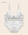 Conjunto Lencería Sin Relleno Margarita - Brallete Blanco Conjunto de Lencería