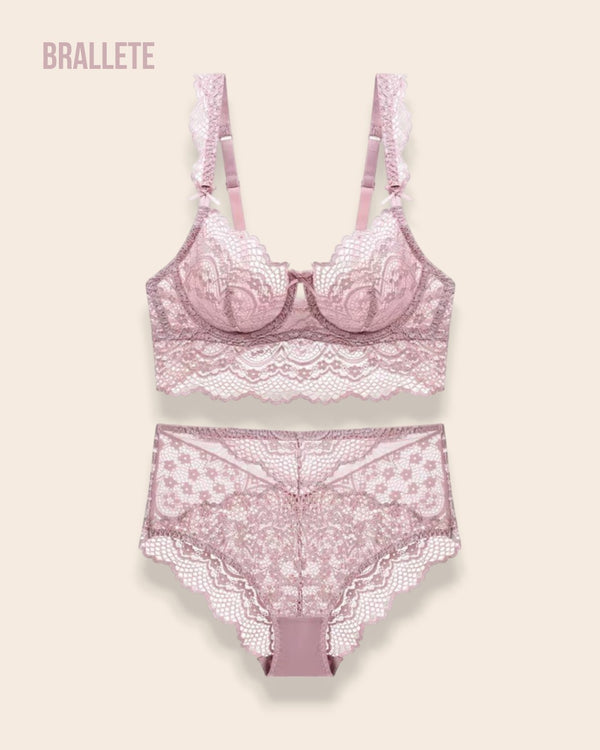 Conjunto Lencería Sin Relleno Valmira - Brallete Rosa Conjunto de Lencería