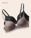 Brasier Bralette Soporte Alto Gerbera - Kit 2 Piezas Negro + Café Brasier Bralette