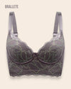 Brasier Longline Modelador Con Encaje y Sin Relleno Celósia - Brallete Gris Oscuro Brasier Longline Modelador