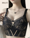 Brasier Longline Modelador Sin Varillas Con Encaje Gardenia - Brallete Negro Brasier Longline Modelador