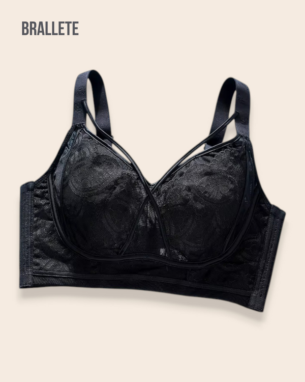 Brasier Longline Con Encaje Sin Varillas Azalea - Brallete Negro Brasier Longline