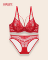 Conjunto Lencería Sin Relleno Calíope - Brallete Rojo Conjunto de Lencería