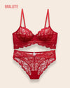 Conjunto Lencería Sin Relleno Rosalina - Brallete Rojo Conjunto de Lencería