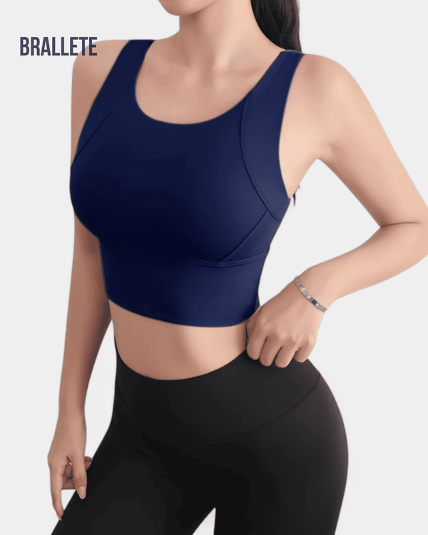 Brasier Deportivo con Relleno y Sin Varillas | Brallete Azul Oscuro Brasier Deportivo