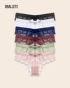 Panties Con Encaje Cintura Baja Iris - Compra 3 y Lleva 6 Negro + Blanco + Azul + Rojo + Verde + Rosa Panties