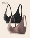 Brasier Sin Costuras Con Relleno Cianita - Compra 1 y Lleva 2 Negro + Marrón Brasier Sin Costuras