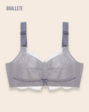 Brasier Bralette de Encaje con Tirantes Convertibles – Brallete Gris Brasier Bralette