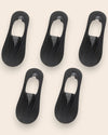 Calcetines Invisibles con Silicona Brallete - Kit de 5 Pares 5 Negras del 3 al 8 Calcetines