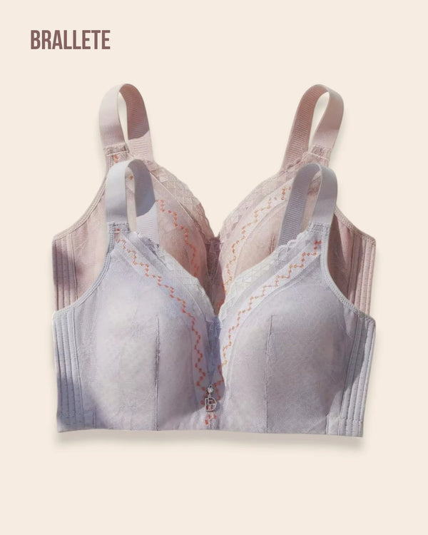 Brasier Longline Sin Relleno Alcachofa - Brallete Rosa + Lila Brasier Longline