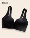 Brasier Bralette Push-Up Cómodo y Transpirable - Brallete Negro Brasier Bralette