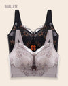 Brasier Longline Con Encaje Fresia – Compre 1 y Lleva 2 Negro + Lila Brasier Longline