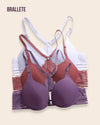 Brasier Push-Up Con Cierre Frontal Florisel - Compra 2 y Lleva 3 Blanco + Vino + Morado Brasier Push-Up