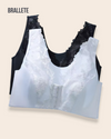 Brasier Bralette Sin Varillas Y Alto Soporte Geranio - ¡Compra 1 y Lleva 2! Negro + Blanco Brasier Bralette