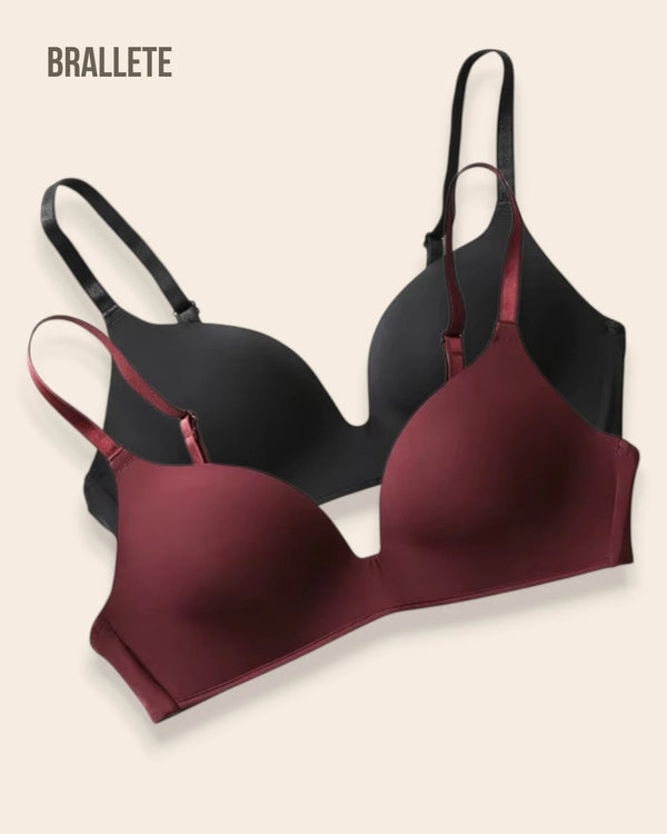 Brasier Bralette Soporte Alto Gerbera - Kit 2 Piezas Negro + Borgoña Brasier Bralette