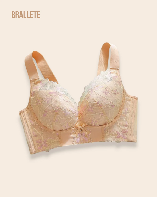 Brasier Longline de Encaje con Relleno Fino y Alto Soporte – Brallete Rosa Brasier Longline