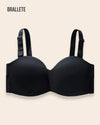 Brasier Sin Costuras Con Varillas y Tirantes Removibles - Brallete Negro Brasier Sin Costuras